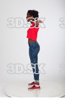 Whole body blue jeans red tshirt reference of Carrie 0019